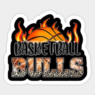 Classic Basketball Design Bulls Personalized Proud Name Sticker